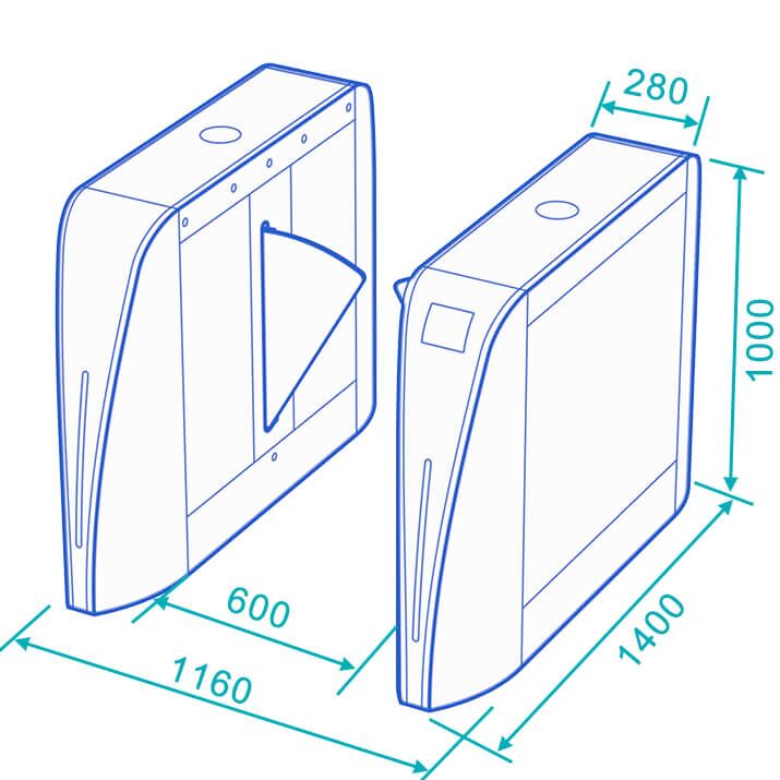 ds3000 flap turndtile Dimensions