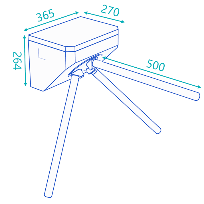 DS5000 bus turnstile dimension details