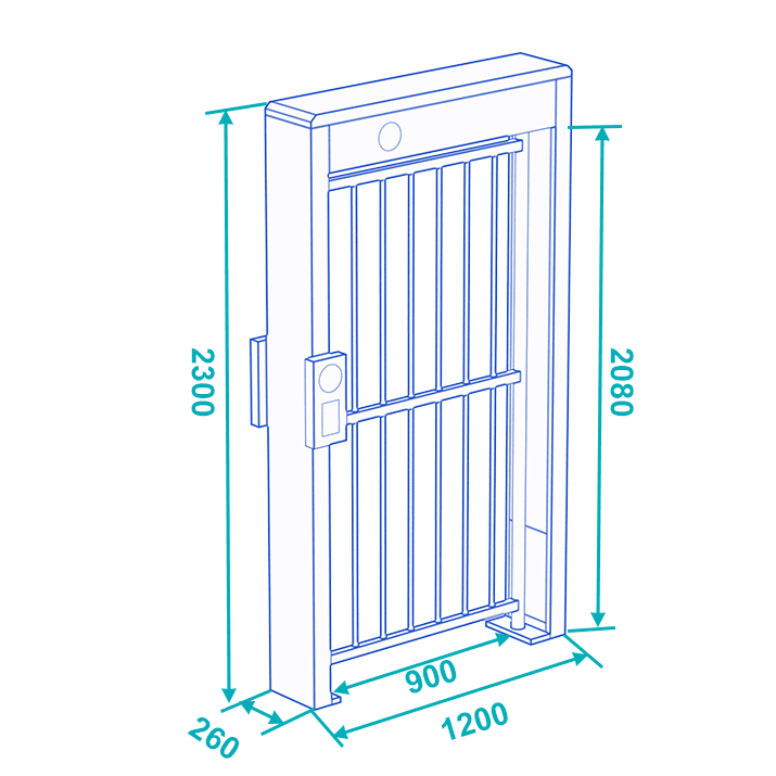 daosafe dssp6004c full height pedestrian gate dimensions